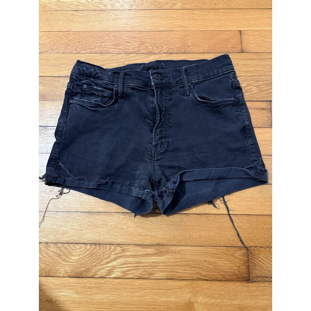 Mother Size 27 Charmen Fray Shorts Black Denim